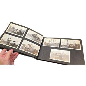 Vintage Black Photograph Album With 1930s Photos And Handwritten Captions CM2224
